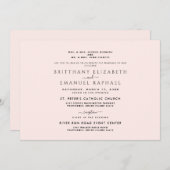 Eleganter Blush Beide Eltern haben Hochzeit I Einladung (Vorne/Hinten)