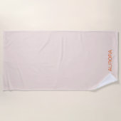 Eleganter Blush Beige Personalisierter Name Strandtuch (Vorderseite)