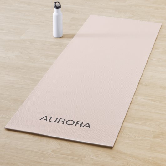 Eleganter Blush Beige Personalisierter Name Yoga M Yogamatte (Beispiel)
