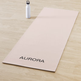 Eleganter Blush Beige Personalisierter Name Yoga M Yogamatte