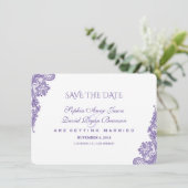Eleganter Blush Bloral Gold Rahmen Save the Date (Stehend Vorderseite)