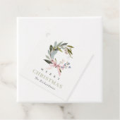 Eleganter Blush Blue Green Winter Weihnachtskranz Geschenkanhänger (Beispiel)