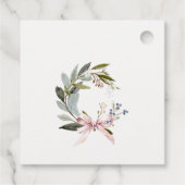 Eleganter Blush Blue Green Winter Weihnachtskranz Geschenkanhänger (Rückseite)