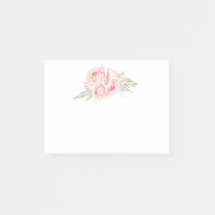 Eleganter Blush Blumengarten Rosa Rose Postit Hinw Post-it Klebezettel