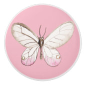 Eleganter Blush Butterfly Pink Keramik Knob Keramikknauf (Vorderseite)