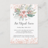 Eleganter Blush Floral Bat Mitzvah Service Begleitkarte (Vorderseite)