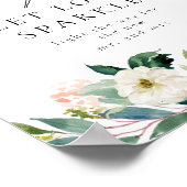 Eleganter Blush Floral Sparkler Abmelden Poster (Ecke)