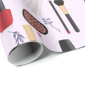 Eleganter Blush Girly Pink Makeup Artist Glamour Geschenkpapier (Rolleneckpunkt)