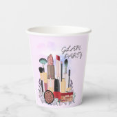 Eleganter Blush Girly Pink Makeup Artist Glamour Pappbecher (Rückseite)