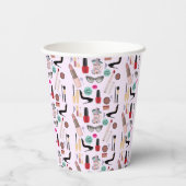 Eleganter Blush Girly Pink Makeup Artist Glamour Pappbecher (Rückseite)