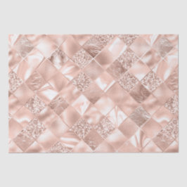 Eleganter Blush Glitzer Diamond Lattice Muster Seidenpapier