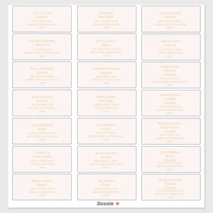 Eleganter Blush Gold Schriftart Hochzeitadressen-L Aufkleber