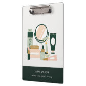 Eleganter Blush Green Makeup Artist Cosmologe Klemmbrett (Links)