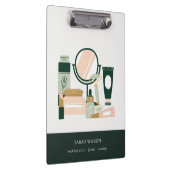 Eleganter Blush Green Makeup Artist Cosmologe Klemmbrett (Rechts)