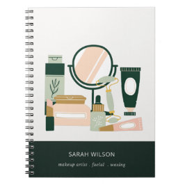 Eleganter Blush Green Makeup Artist Cosmologe Notizblock