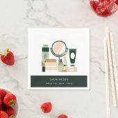 Eleganter Blush Green Makeup Artist Cosmologe Serviette (Beispiel)