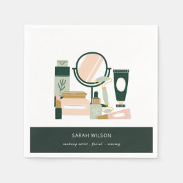 Eleganter Blush Green Makeup Artist Cosmologe Serviette