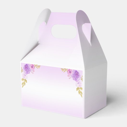 Eleganter Blush Lila Blütenpracht Quinceñera Gebur Geschenkschachtel (Rückseite)