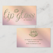 Eleganter Blush Peachy Rosa Lip Gloss Visitenkarte (Vorne/Hinten)