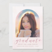 Eleganter Blush Pink Arch 2025 Foto Abschluss Ankündigung (Vorderseite)