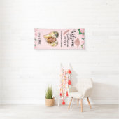 Eleganter Blush Pink Blumen Abschluss Willkommen Banner (Insitu)