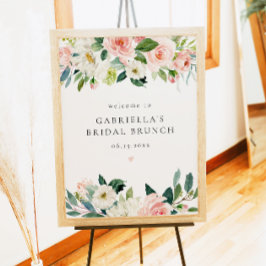 Eleganter Blush Pink Bridal Brunch Willkommen Poster