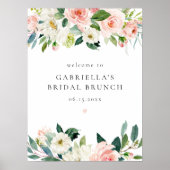 Eleganter Blush Pink Bridal Brunch Willkommen Poster (Vorne)