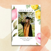 Eleganter Blush Pink Floral Abschluss Class 2025 Einladung