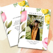 Eleganter Blush Pink Floral Abschluss Class 2025 Einladung