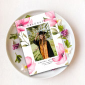 Eleganter Blush Pink Floral Abschluss Class 2025 Einladung