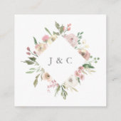 Eleganter Blush Pink Floral Wedding QR Code UAWG Begleitkarte (Rückseite)