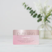 Eleganter Blush Pink Gold Wellness-Center Visitenkarte (Stehend Vorderseite)