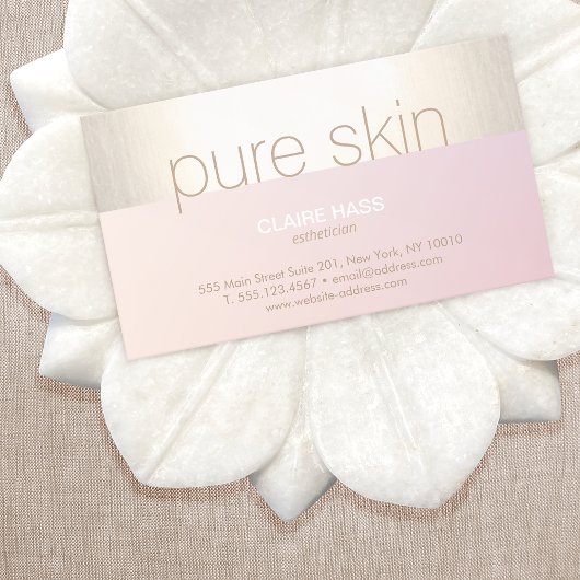 Eleganter Blush Pink Gold Wellness-Center Visitenkarte