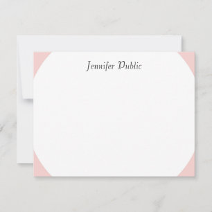 Eleganter Blush Pink Handgeschriebener Skriptname Mitteilungskarte