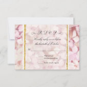 Eleganter Blush Pink Hydrangea Moderner Gold Glitz RSVP Karte (Vorderseite)