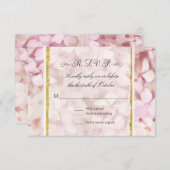 Eleganter Blush Pink Hydrangea Moderner Gold Glitz RSVP Karte (Vorne/Hinten)