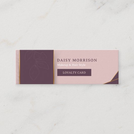 Eleganter Blush Pink Makeup Haar Künstler 6 Punch Treuekarte (Vorderseite)