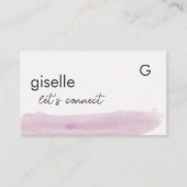 Eleganter Blush Pink Pinselstrich Strich QR Code Visitenkarte (Vorderseite)