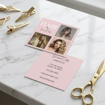 Eleganter Blush-Pink-Schrift-3-Foto-Friseur