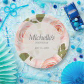 Eleganter Blush Pink Springtime Blumengeburt Pappteller (Party)