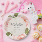 Eleganter Blush Pink Springtime Blumengeburt Pappteller (Party)