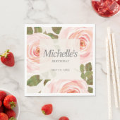 Eleganter Blush Pink Springtime Blumengeburt Serviette (Beispiel)