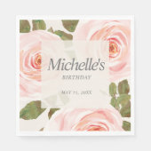Eleganter Blush Pink Springtime Blumengeburt Serviette (Vorderseite)