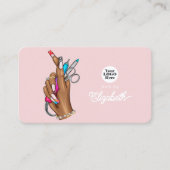 Eleganter Blush Pink und Silver Nail Salon Visitenkarte (Vorderseite)