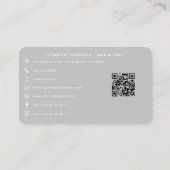 Eleganter Blush Pink und Silver Nail Salon Visitenkarte (Rückseite)