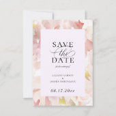 Eleganter Blush Plum Bloral Save the Date Ankündigung (Vorderseite)