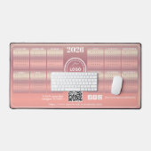 Eleganter Blush Promotional Business 2026 Kalender Schreibtischunterlage (Tastatur & Maus)