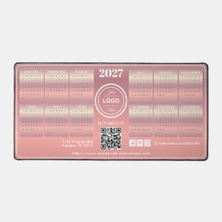 Eleganter Blush-Promotionskalender für Unternehmen Schreibtischunterlage