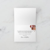 Eleganter Blush und Burgund Bloral Dankeskarte (Innenseite)