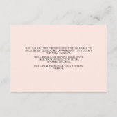 Eleganter Blush und Gray Wedding Double Side Gast Begleitkarte (Rückseite)